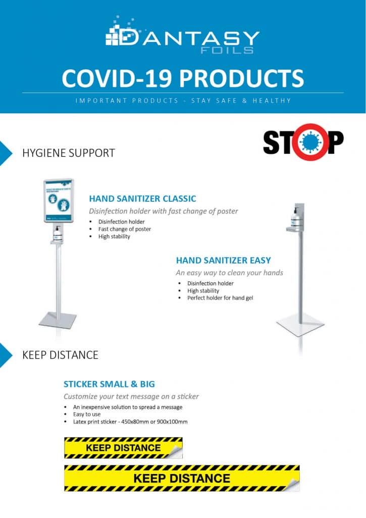 Corona proof hygiene products for workplaces